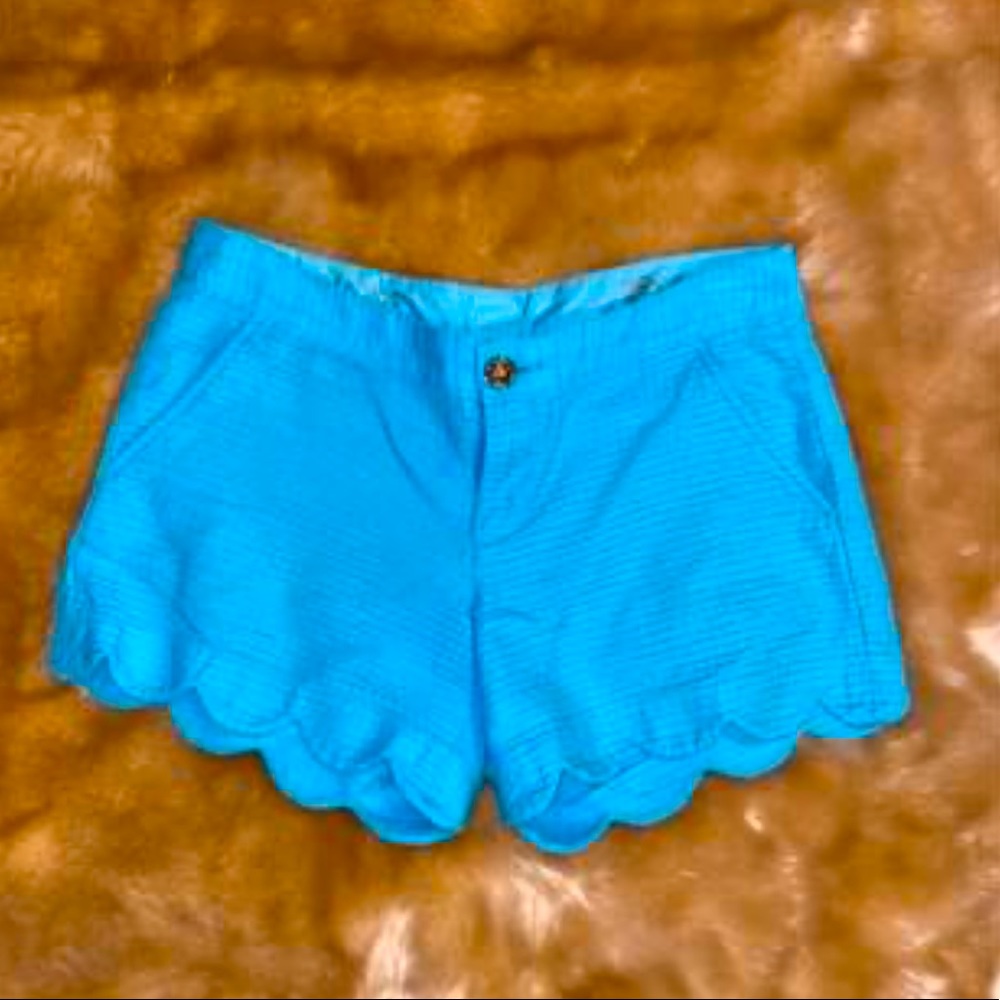 Lilly Pulitzer 5” Buttercup Short TexturedAqua Sz2